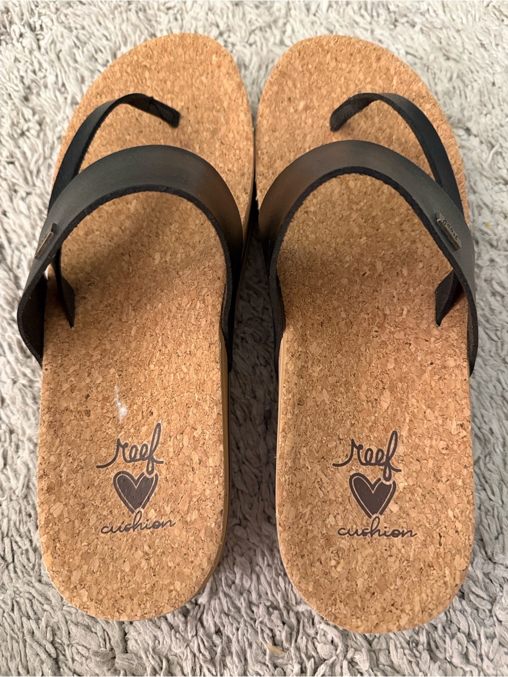 Reef Cork Cushion sandals EUC beach casual preppy tennis prep eclectic grandpa - Picture 2 of 7